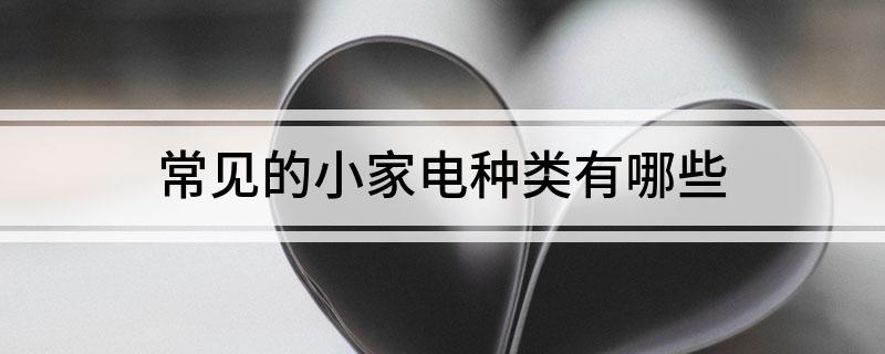 常见的小家电种类有哪些pg电子平台(图1)